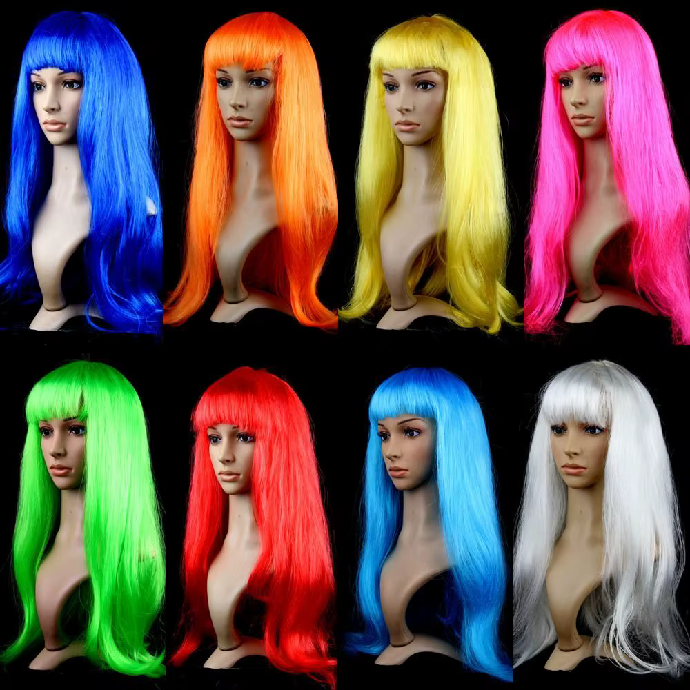 Perruque de cheveux longs et lisses pour femmes