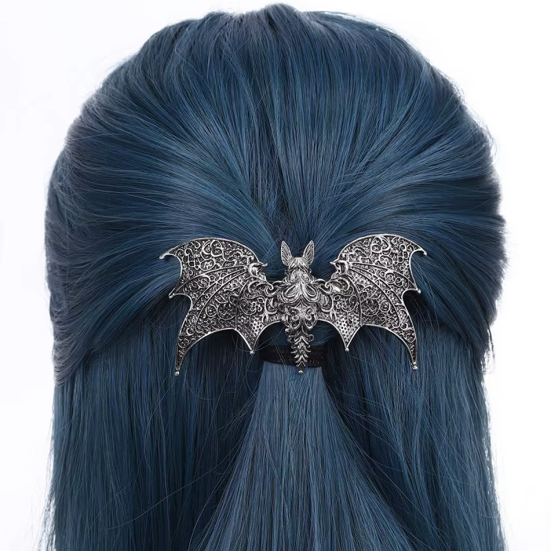 Pince à cheveux chauve-souris gothique rétro Viking pour femmes