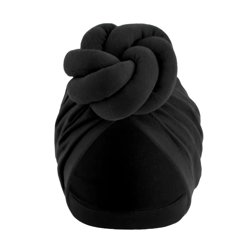 Mode femme Turbans nouvelle grande plaque fleur noué Turban coton chimio casquette foulard bonnet chapeau chapeaux Turbante Mujer