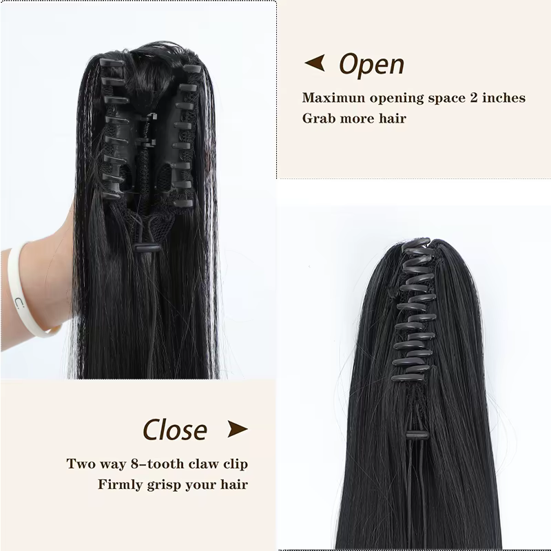 Extensions de queue de cheval longues et bouclées, pince à griffes ondulées, faux cheveux de queue de cheval pour femmes, faux queue de cheval synthétique naturelle