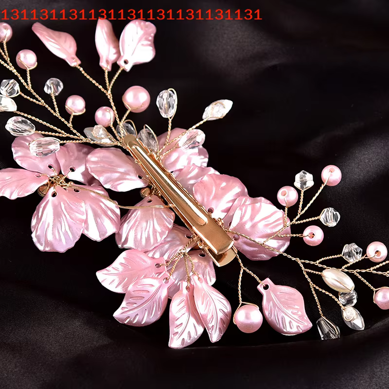 Pinces à cheveux en perles de cristal et fleurs