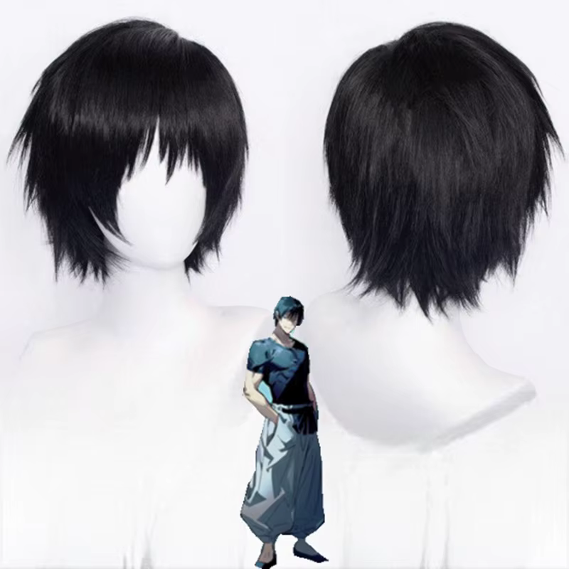 Fushiguro Toji rôle cheveux courts Anime Jujutsu Kaisen personnage modélisation perruque homme Match quotidien chapeaux Action réflexe noir couvre-chef