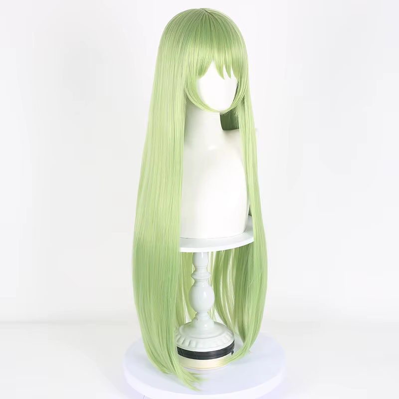 Perruque synthétique longue et droite de haute qualité, verte, pour cosplay de personnage de bande dessinée, perruque pour reality show