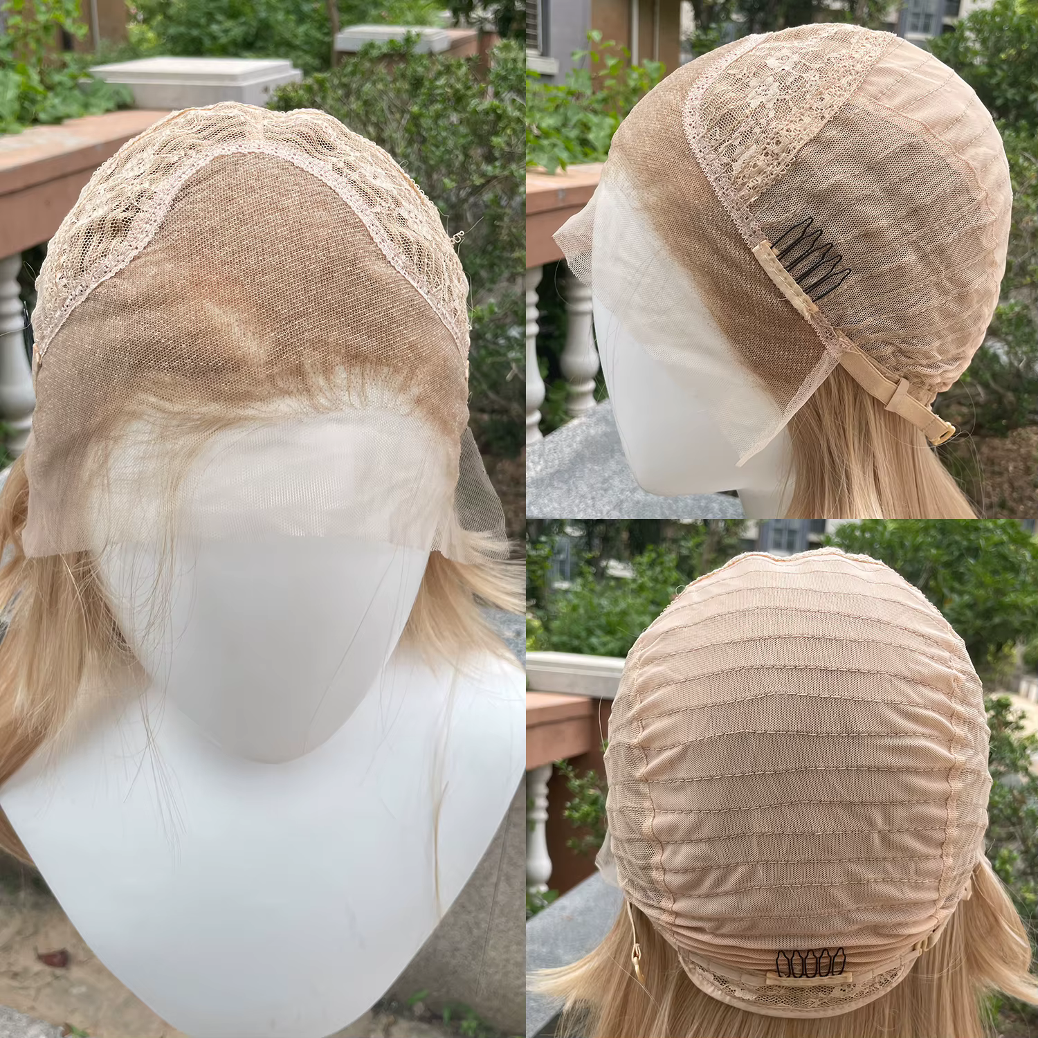 Perruques Lace Front wig synthétiques blondes de couleurs mélangées 13x4