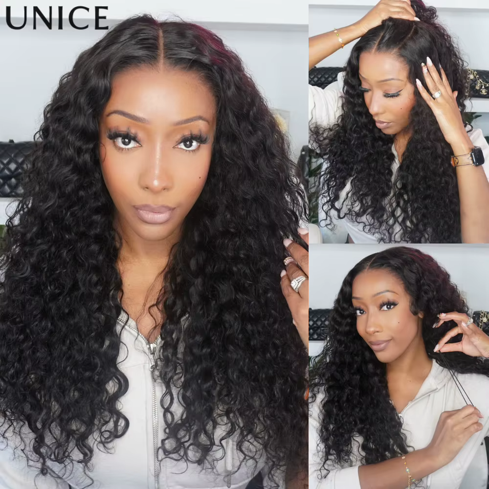 Perruque UNice Pre Everything 7x5 & 13x4 Lace Frontal Water Wave avec cordon de serrage
