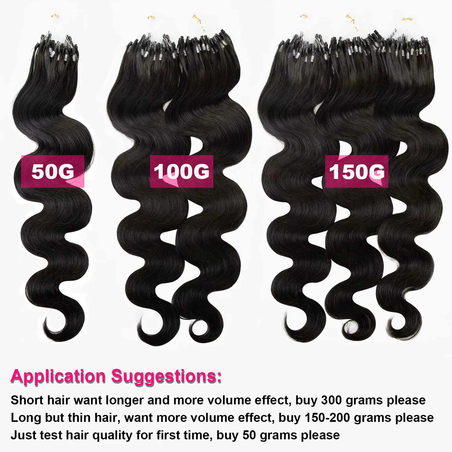 Extensions de cheveux Micro Link en cheveux humains