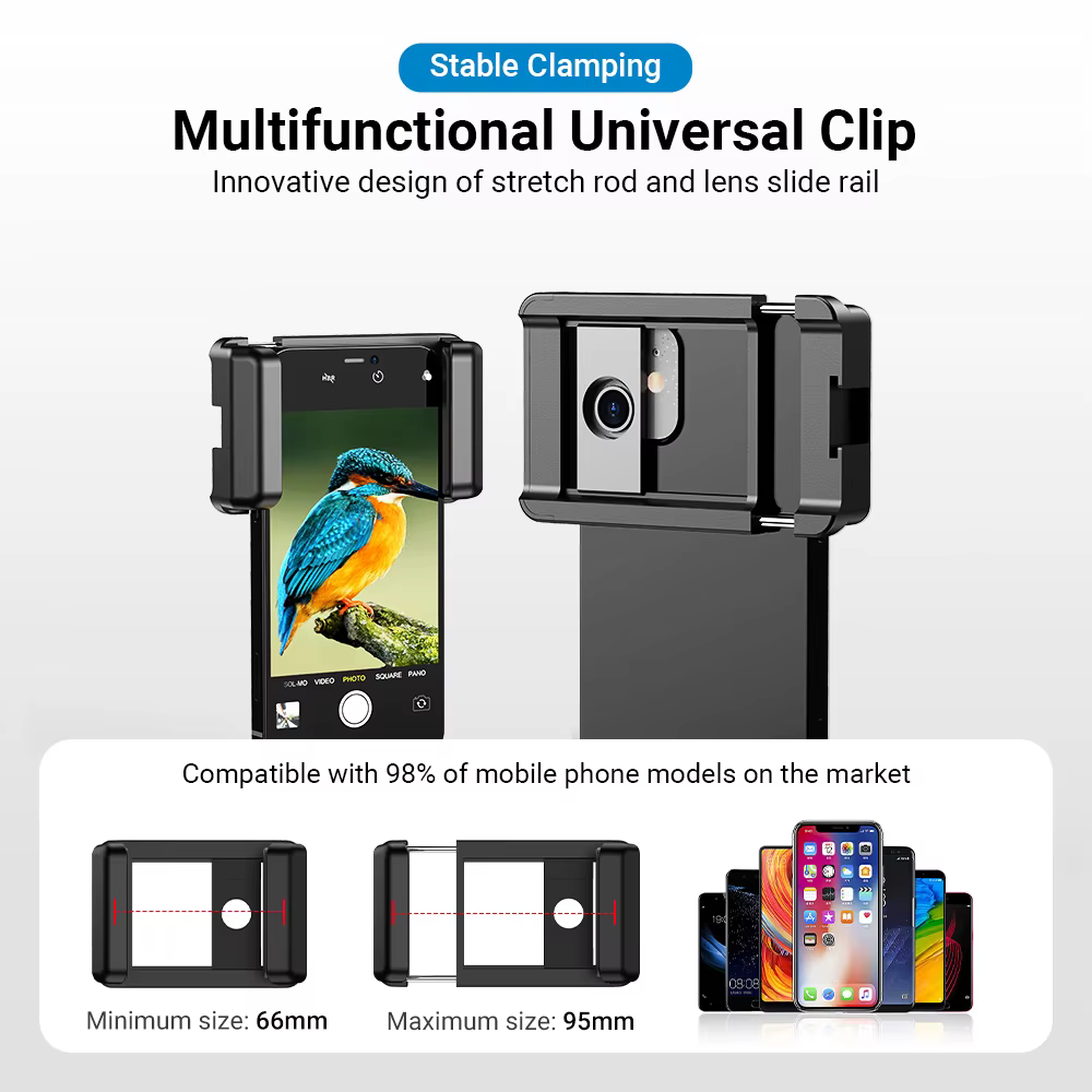 APEXEL Nouveau Téléobjectif Zoom HD 20x-40x Amélioré en Option pour Appareil Photo de Téléphone, Compatible avec Samsung, iPhone, Xiaomi et Tous les Smartphones