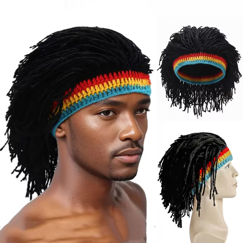 Perruque tressée jamaïcaine pour hommes et femmes africains