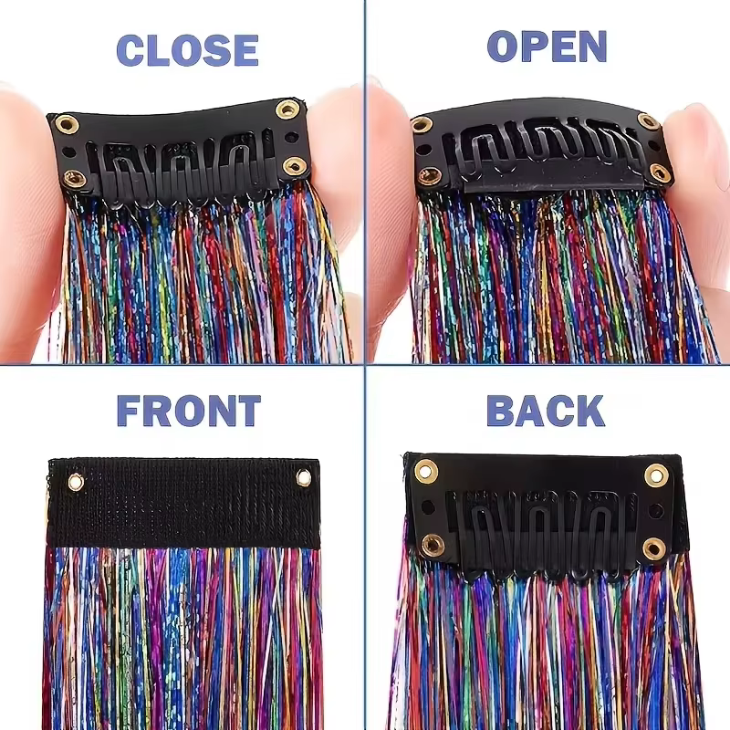 Extensions de cheveux synthétiques colorées au laser de 24 pouces