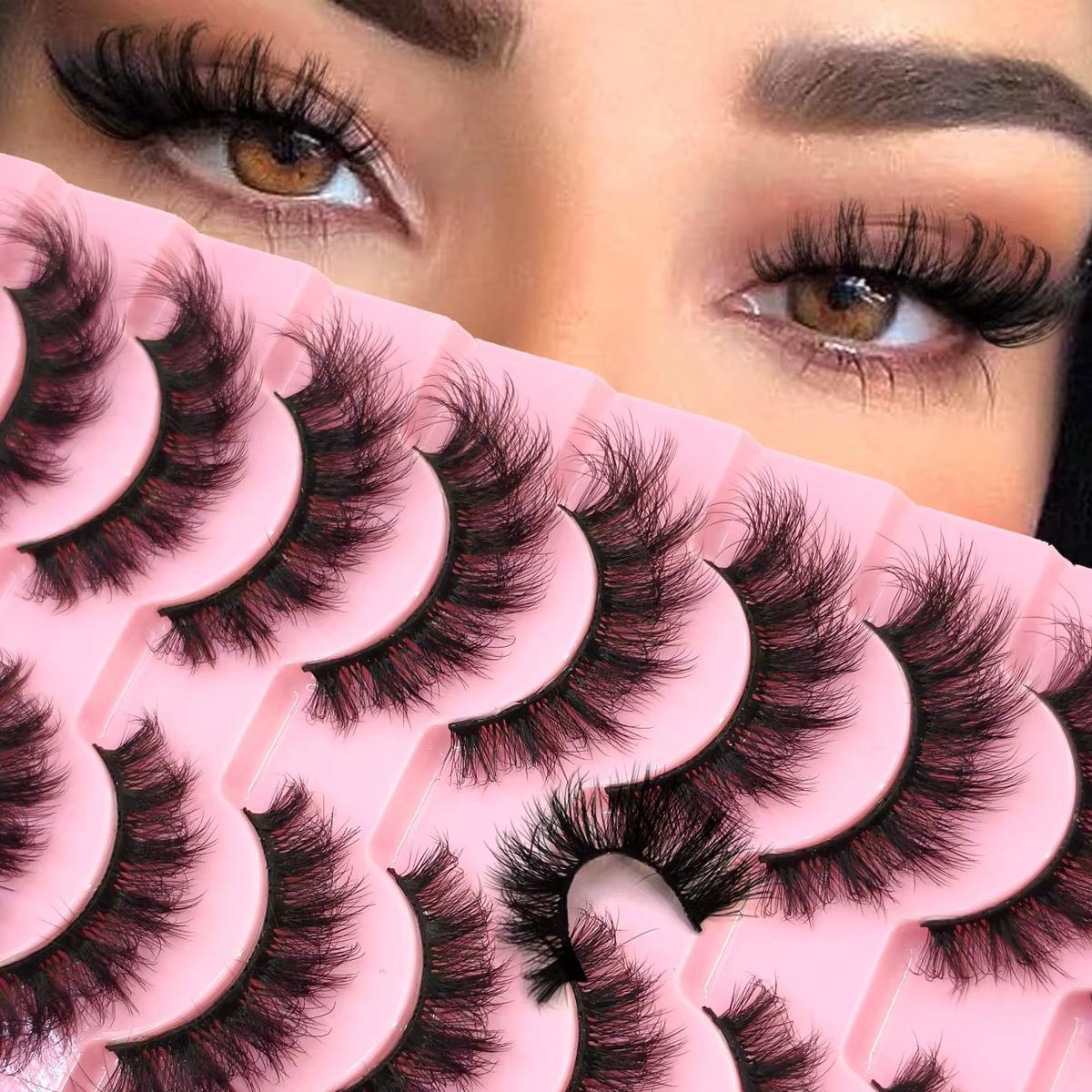10 paires mélange de cils vison moelleux dramatique Faux