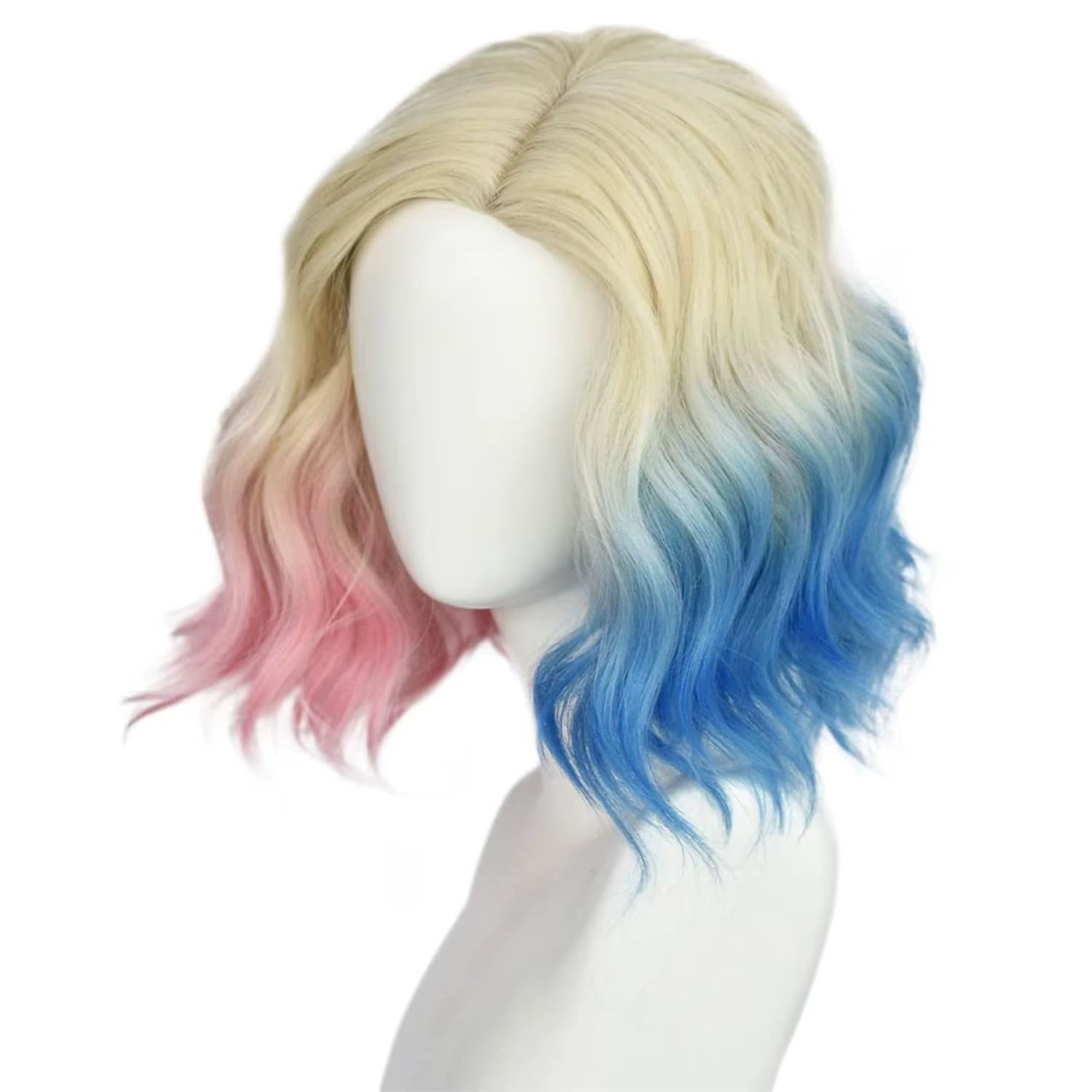 Perruque de Cosplay bleue et rose pour femmes