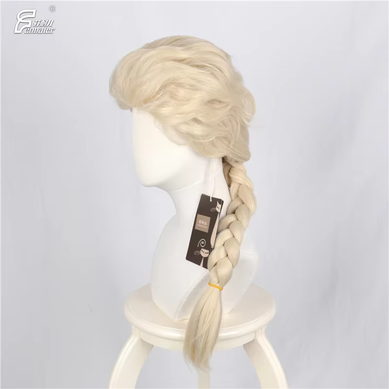 Cheveux synthétiques princesse Elsa reine des neiges pour femmes