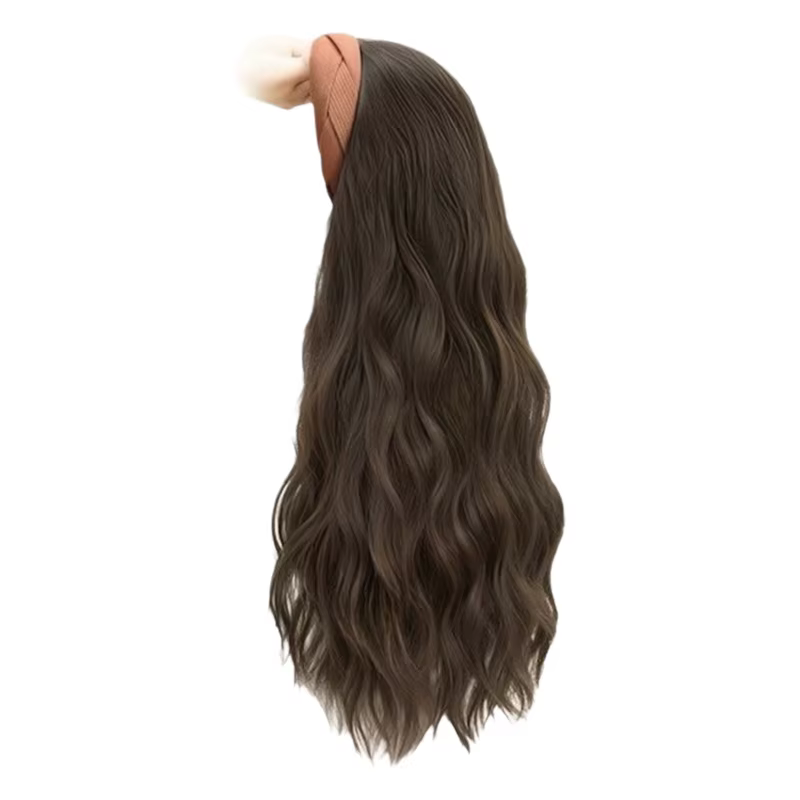 Bandeau Cheveux Longs Bouclés Couleur Caramel