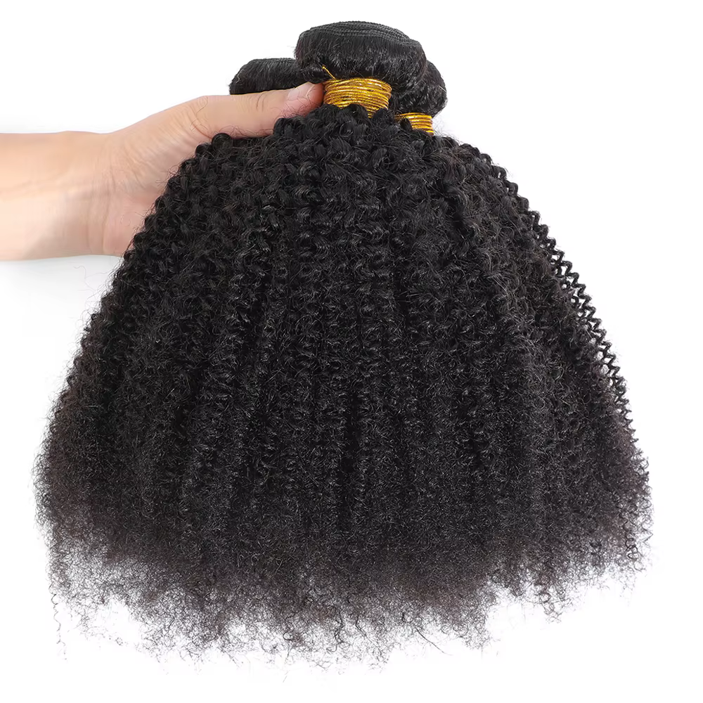 Bundles de cheveux humains afro crépus pour femmes, tissage brésilien, extensions de cheveux bouclés, 1/3 cheveux humains afro, richesse, 8-24"
