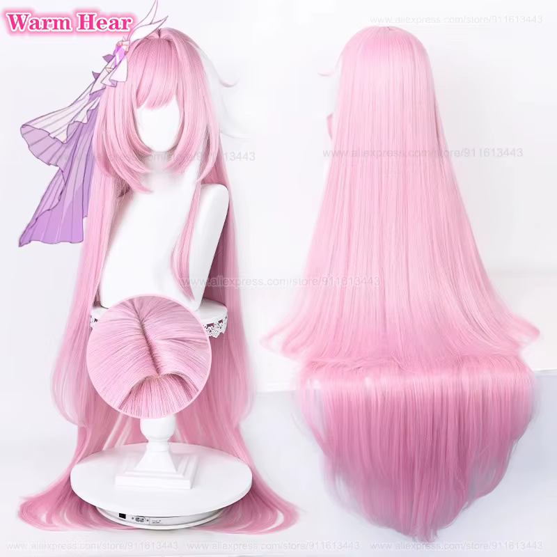 4 Styles Elysia jeu de cheveux synthétiques 80 cm/120 cm de Long rose Cosplay perruques avec oreilles