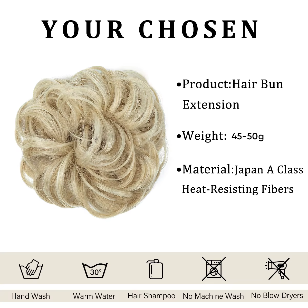 Extensions de Chignon synthétiques en désordre