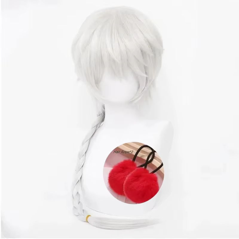 Anime Bungo Stray Dogs saison 4 haute qualité Nikolai Gogol Cosplay perruque longue tresse blanche résistant à la chaleur perruques synthétiques