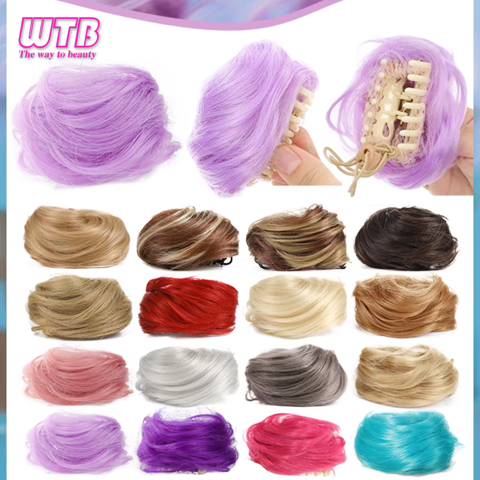 Mini chignon perruque synthétique Style de poignée avec cordon de serrage