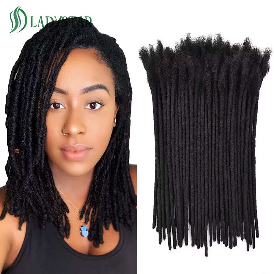 0.4 cm 0.6 cm 0.8 cm largeur Loc Extension cheveux humains 40 brins entièrement faits à la main 100% Extensions