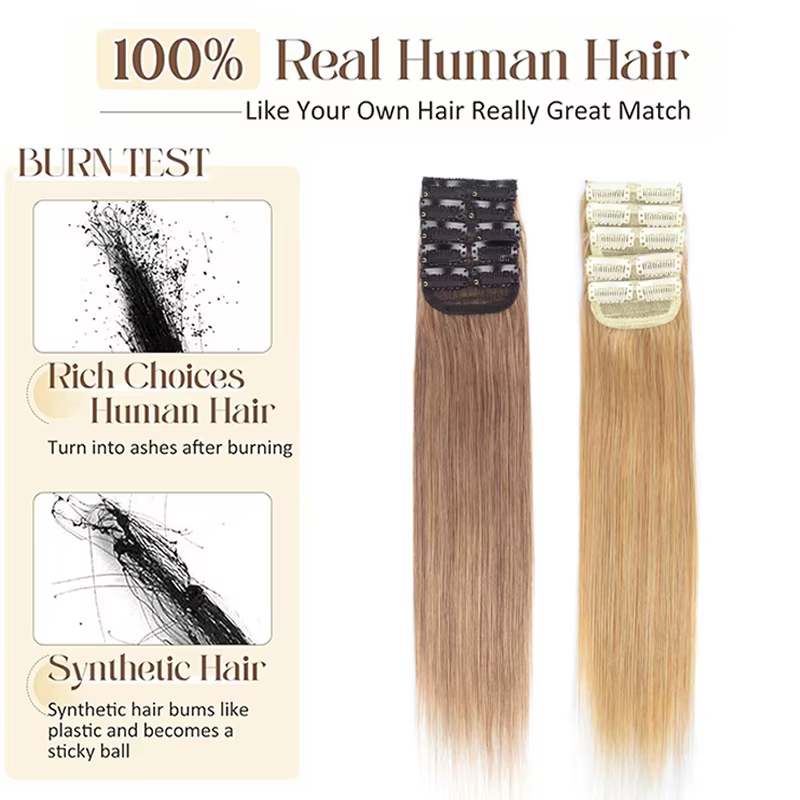 Extensions de cheveux naturels à clipser