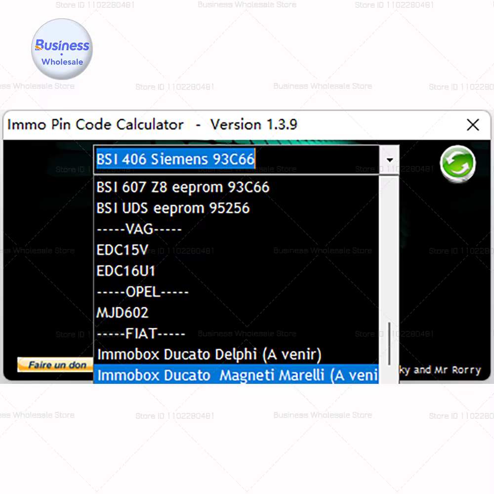 Calculatrice de codage Calculatrice IMMO PIN CODE V1.3.9 keygen Outils de réparation automobile Logiciel pour décoder le code pin sur de nombreux ECU PSA par dump