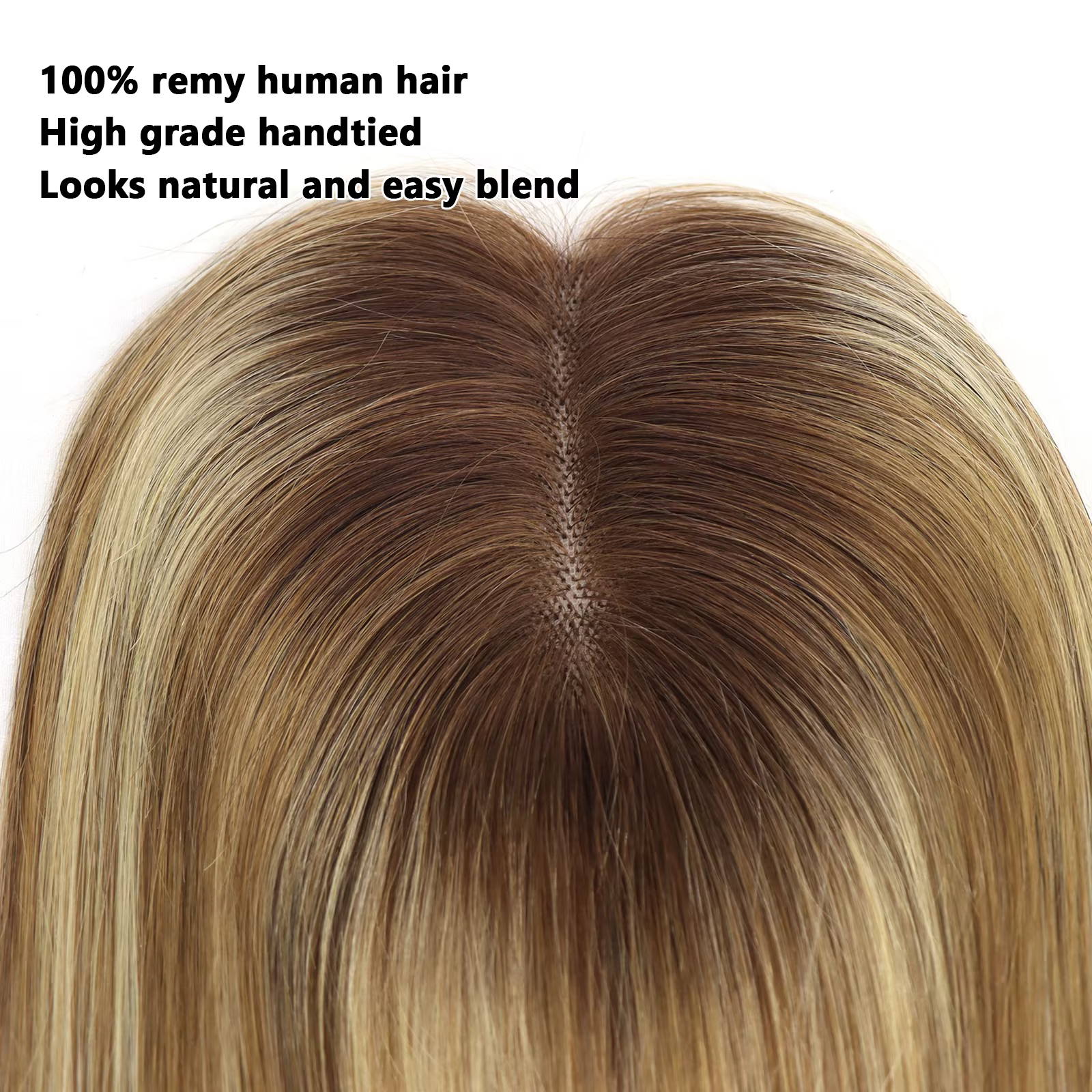 Toppers de cheveux humains européens avec clip de base en dentelle pour femmes