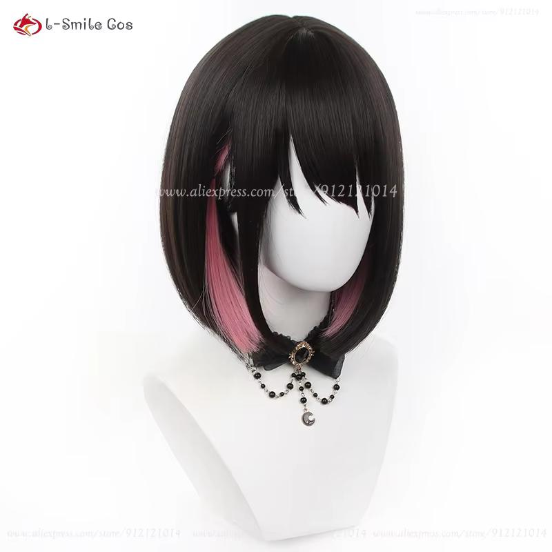 Ellen Joe Cosplay perruque 32 cm/35 cm noir bleu mixte Rose rouge résistant à la chaleur cheveux synthétiques Anime