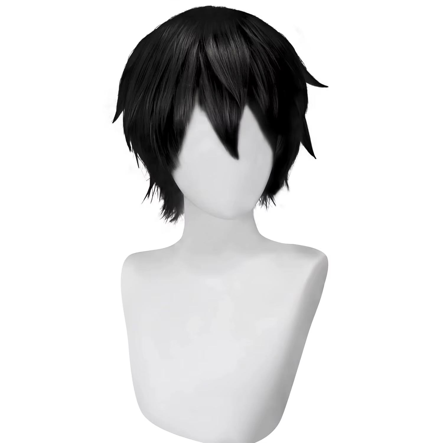 Perruque noire pour hommes et femmes