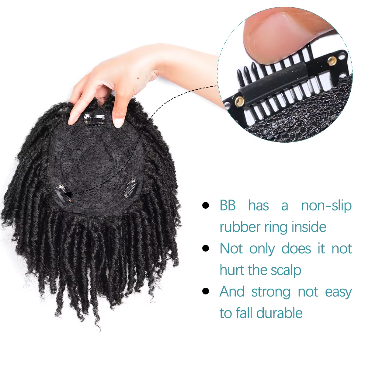 Perruques synthétiques courtes Dreadlock à Clips