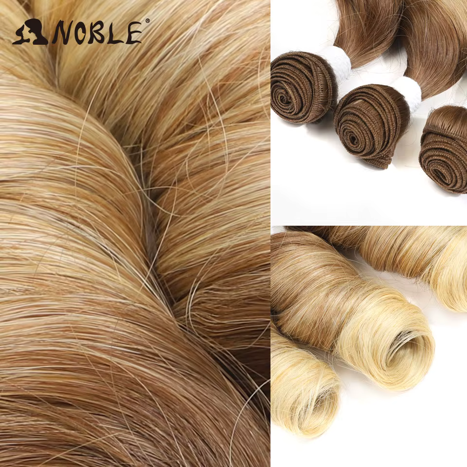 NOBLE Extensions de cheveux synthétiques en mèches de 10-12 pouces