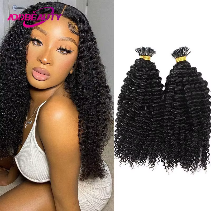 Extensions de cheveux bouclés crépus I-Tip
