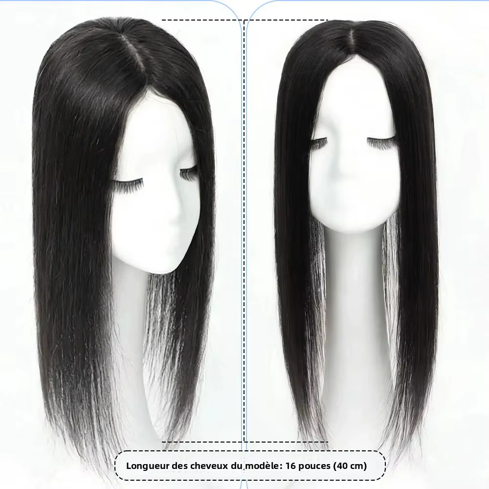 Europe cheveux humains Toppers pour femme cuir chevelu naturel soie Base Topper postiches pour Clips ins Extensions # 1b # 2 # 4 Haute qualité