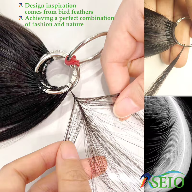 RSEIO plume nouvelles extensions de cheveux droite naturel réel