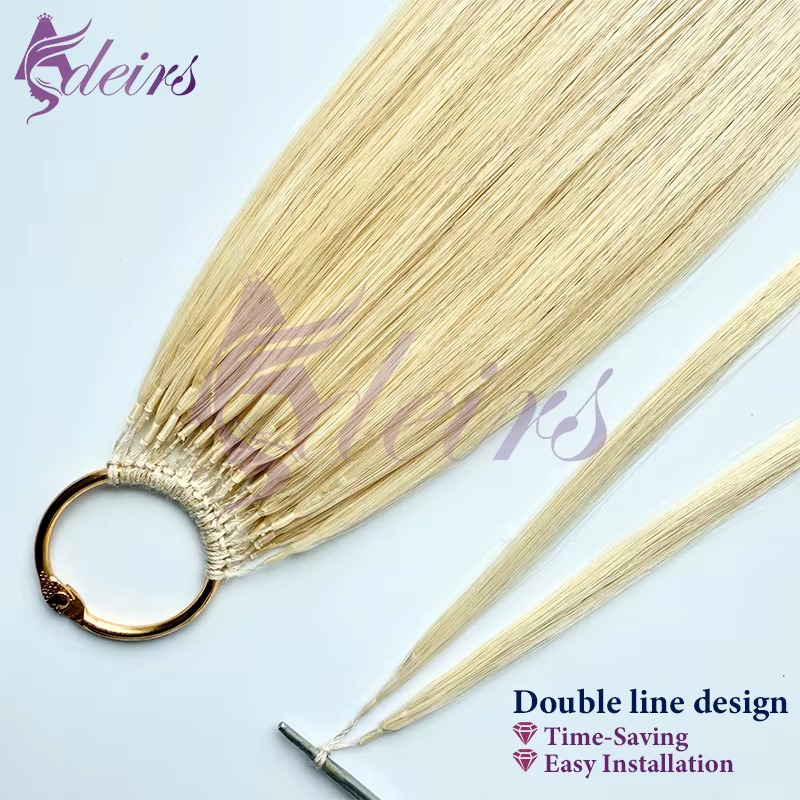 ADEIRS Double ligne plume nouvelles extensions de cheveux naturel réel