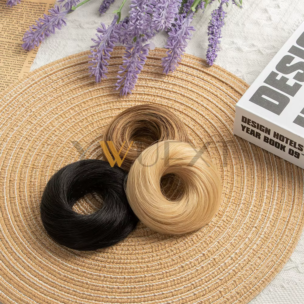 Chignon de cheveux humains blonds