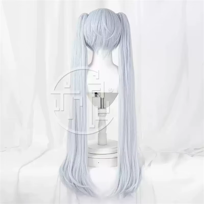 Déesse de la victoire: Nikke cendrillon verre princesse Cosplay perruque gris Double queue de cheval cheveux longs