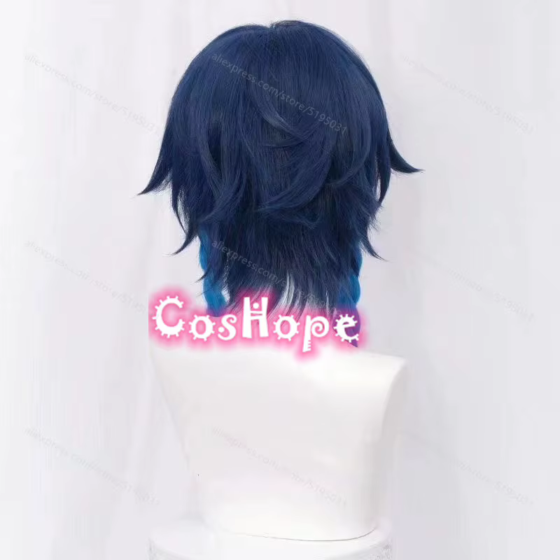 Perruque de cosplay Venti unisexe
