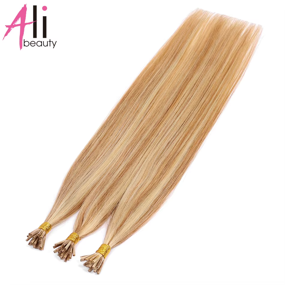 Droit I Tip Extensions de cheveux humains 100%