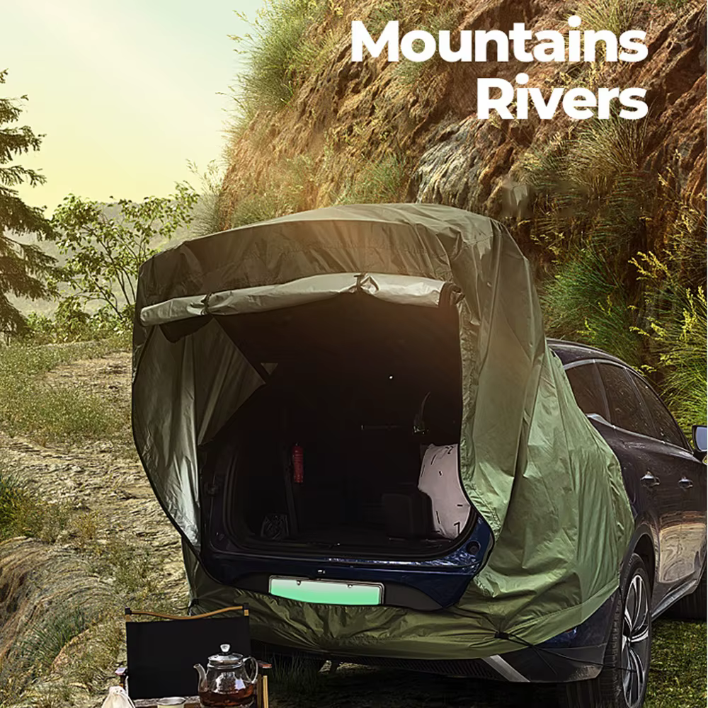 Tente arrière de voiture extérieure avec CAN Amendements, tente de pique-nique de camping, extension arrière de voiture, phare