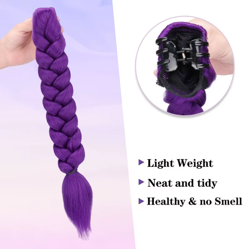 Extension de queue de cheval de Style Clip pour femmes avec pince à griffes-tresse moelleuse instantanée