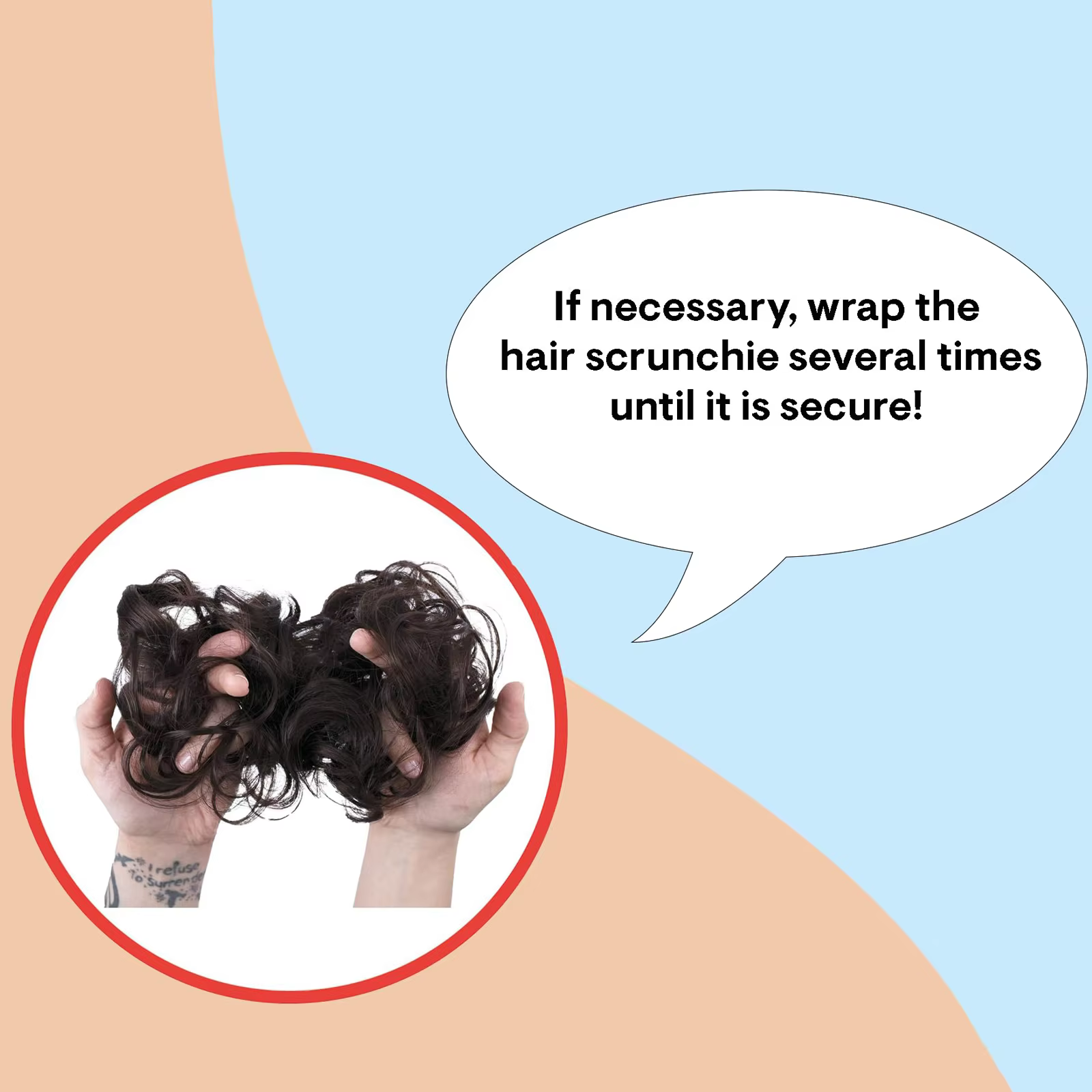 Chignon synthétique bouclé et désordonné gris foncé
