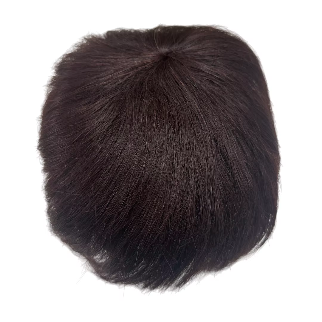 Perruque courte en cheveux humains pour hommes et femmes
