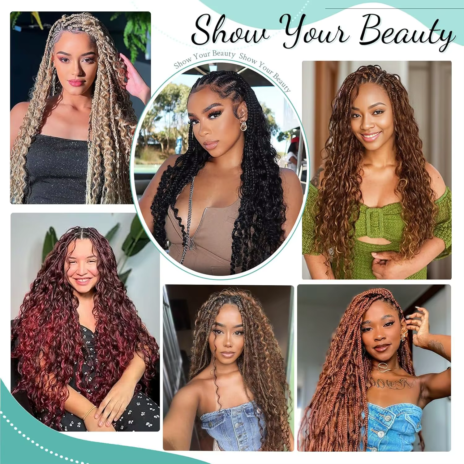 Tressage en vrac cheveux humains vague profonde couleur non transformée sans trame Boho tresses