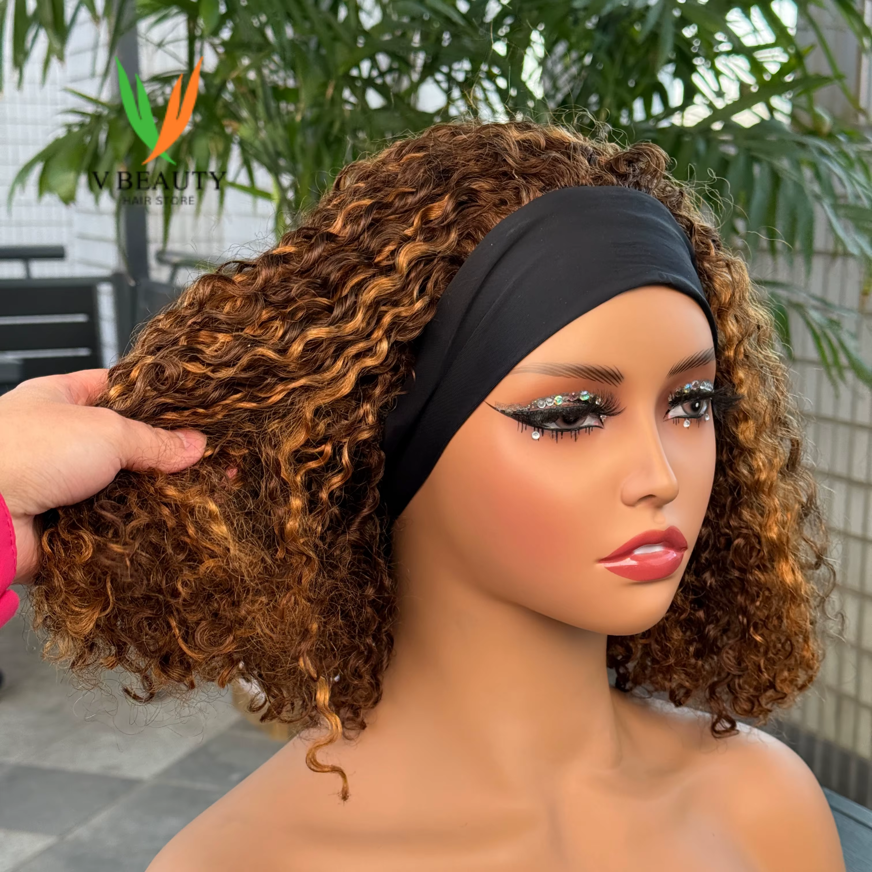 Perruque bandeau en cheveux humains