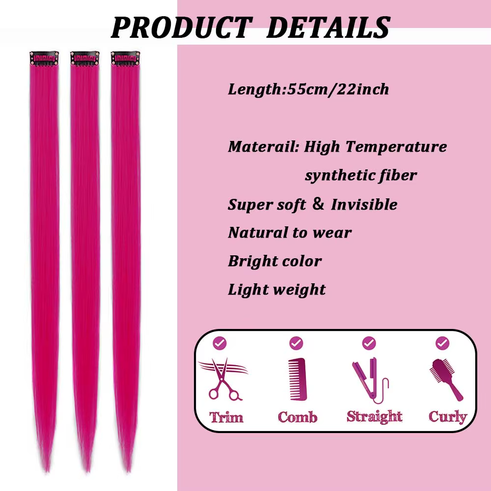 Extensions capillaires synthétiques colorées à clipser