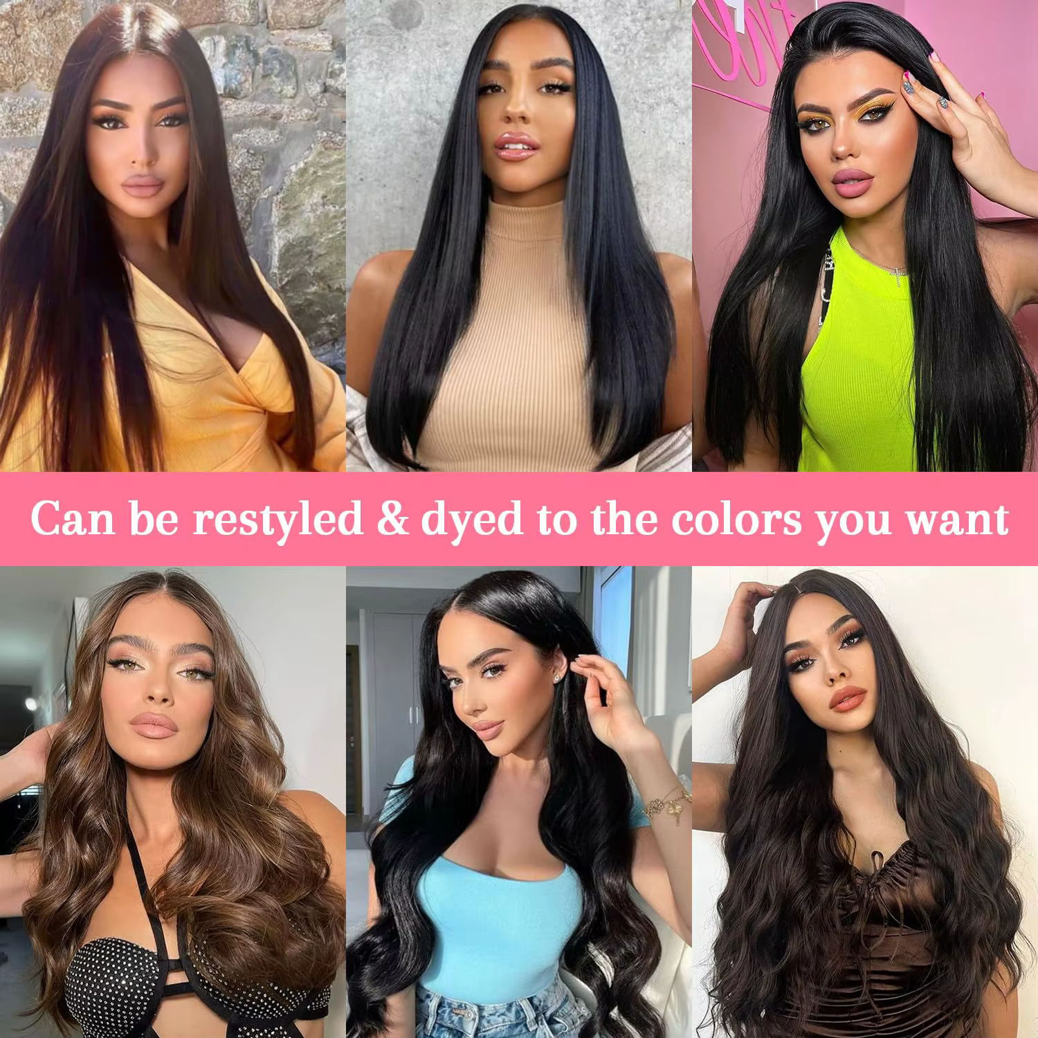 Extensions de cheveux à clips de 18/20/22 pouces