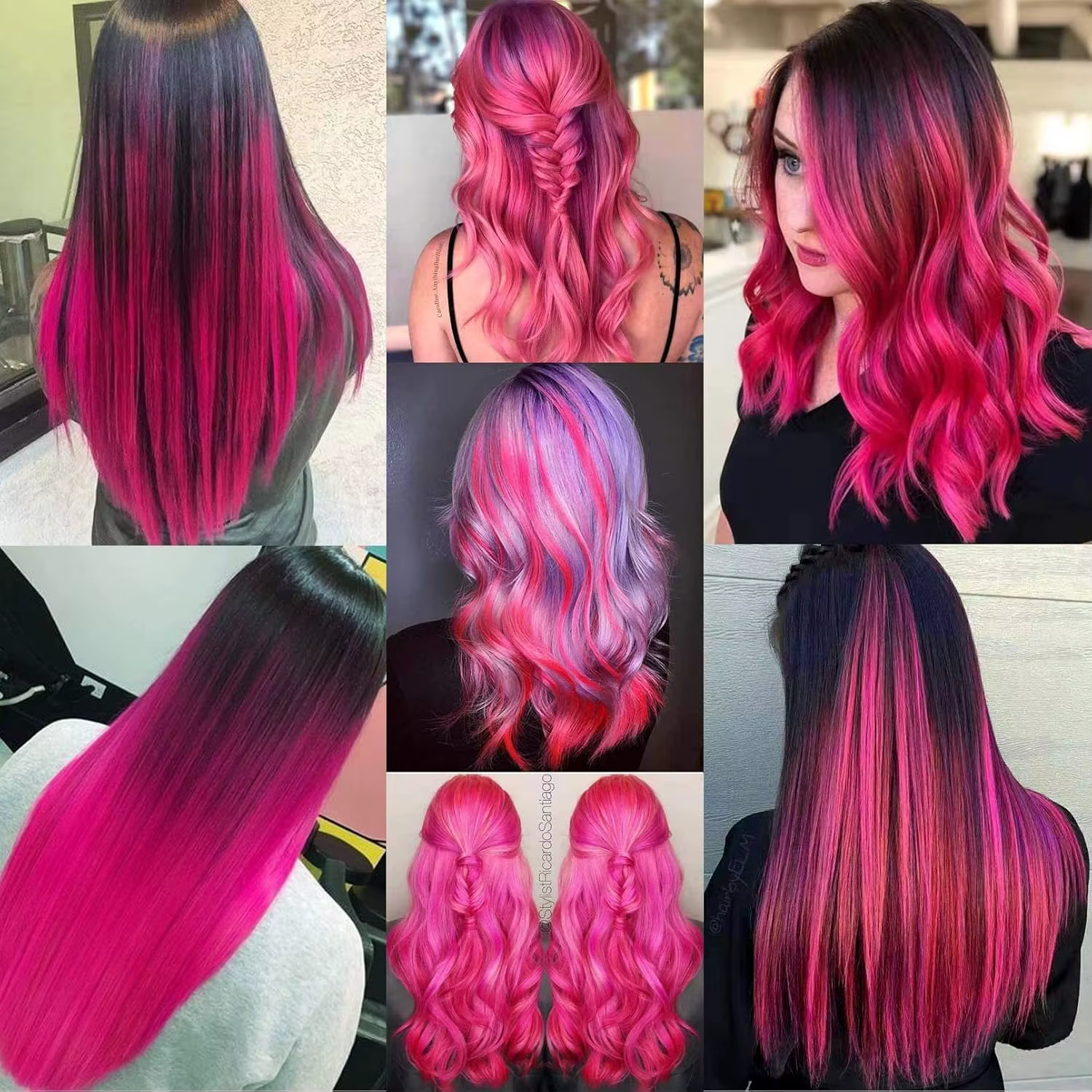 Extensions capillaires synthétiques noires longues et lisses