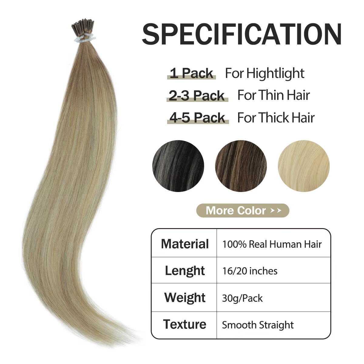 I Tip Extensions de cheveux
