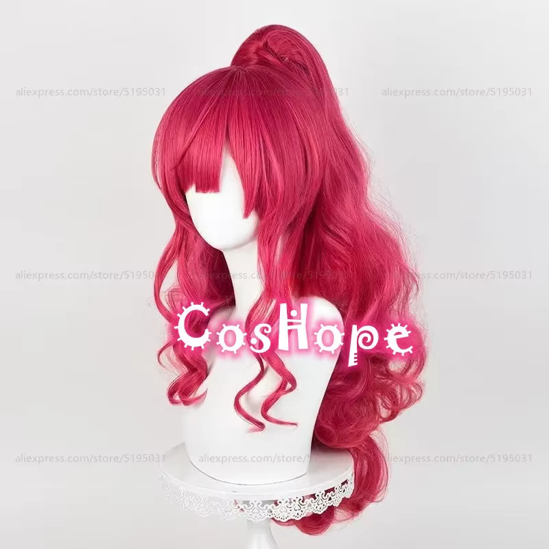 Pinkie Pie Cosplay perruque Pinkamena Diane Pie 70 cm perruque avec queues de cheval Rose rouge perruque Cosplay Anime résistant à la chaleur perruques synthétiques