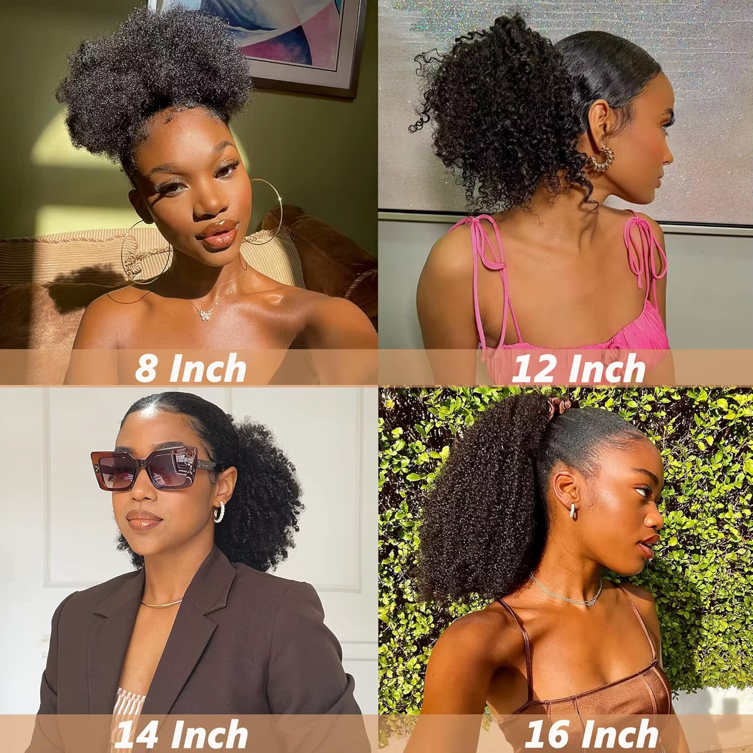 Extensions de cheveux humains bouclés afro kinky à clipser